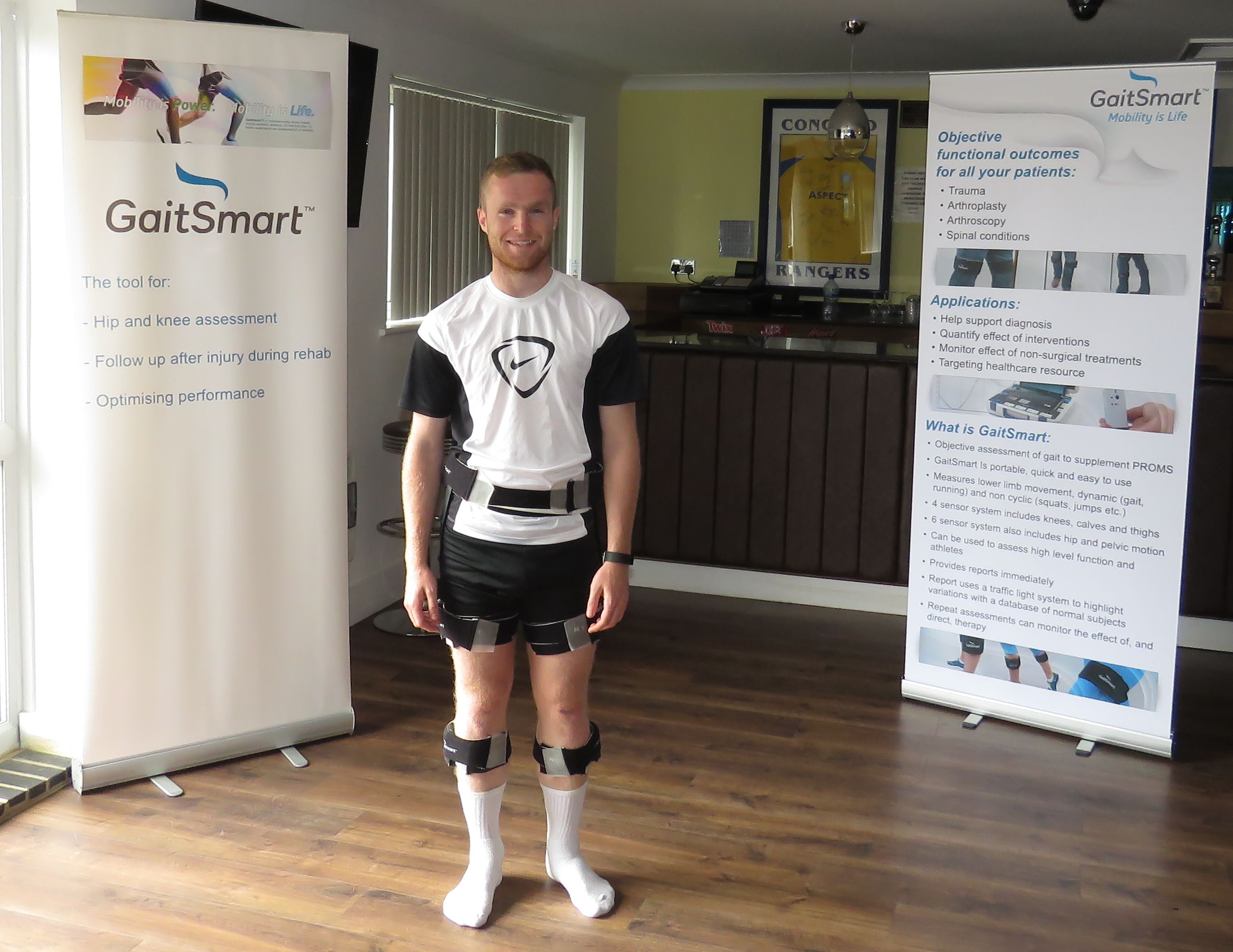 Tom Stephen about to have his gait analysed